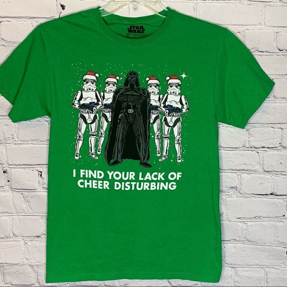 Star Wars Christmas Darth Vader Storm Trooper graphic short sleeve T-shirt